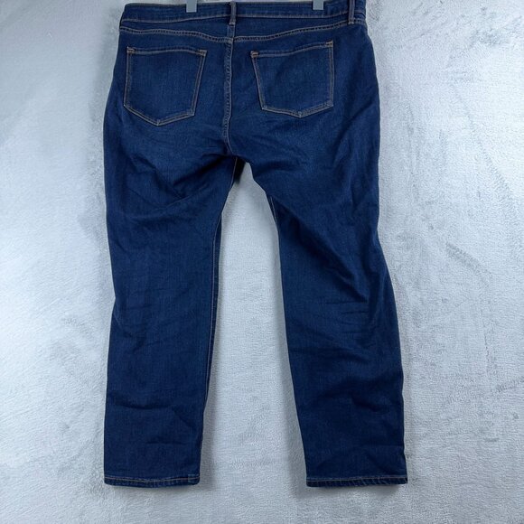 Old Navy Power Slim Straight Jeans Mid Rise Stretch Womens Blue Size 16 Short - Picture 2 of 12